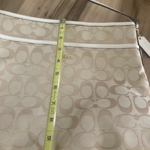 Coach Purse F36378 Signature File Crossbody Bag - Light Khaki/ Chalk